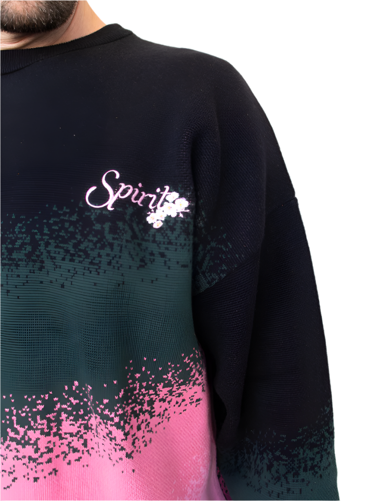 Dead Dirt x Spirit Cherry Blossom Pink Gradient Oversized Sweater