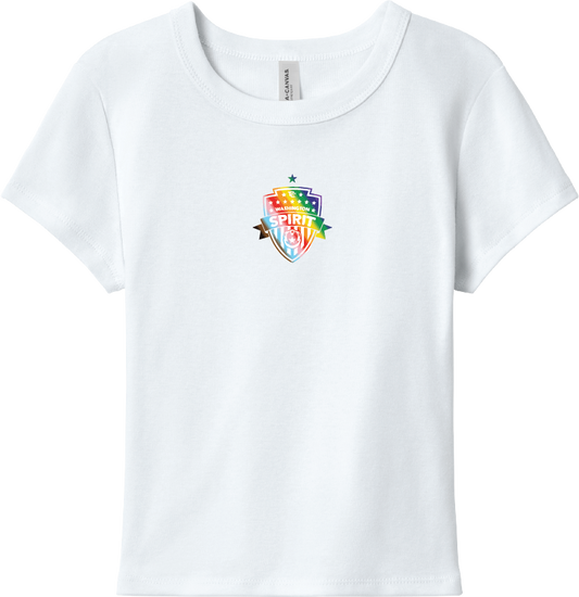 2025 Washington Spirit Pride Women's Micro Rib Baby White Tee