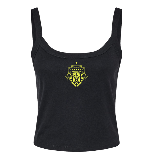 Washington Spirit Women's Black Micro Rib Spaghetti Strap Tank