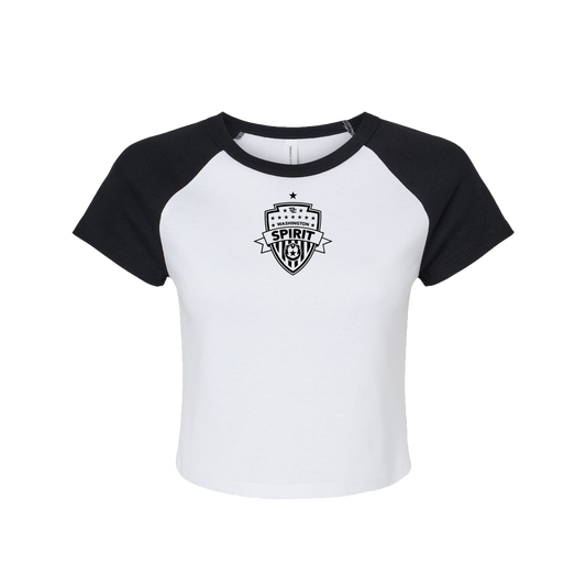 Washington Spirit Women's Black and White Micro Rib Raglan Tee